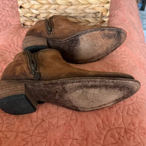 Liberty Black double zipper brown booties size 9.5 distressed cowboy boots - Picture 7 of 10